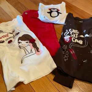 Gymboree lot red cords + 3 shirts size 9